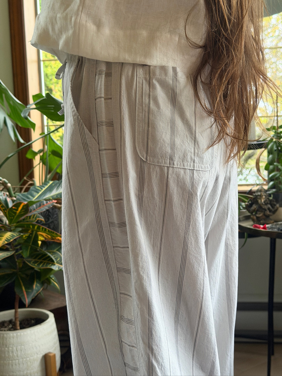 Jules Pant -White Stripe