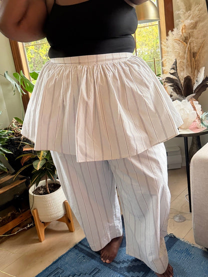 Peplum Skirt - White Stripe
