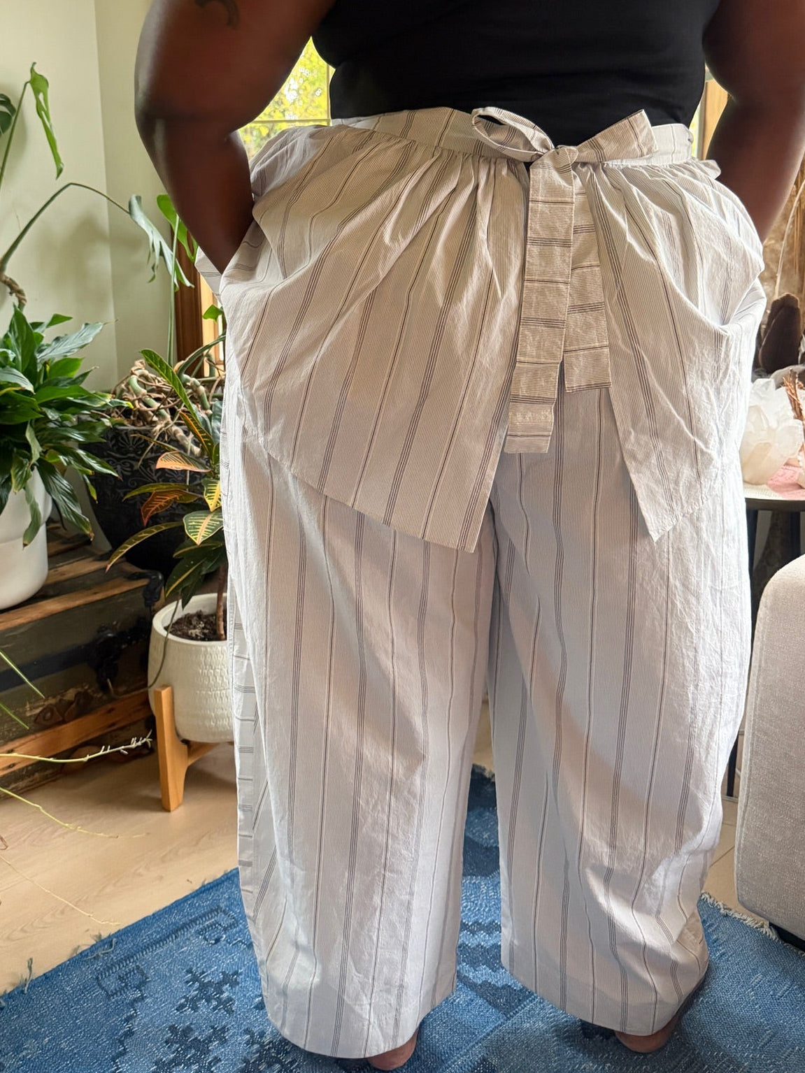 Jules Pant -White Stripe