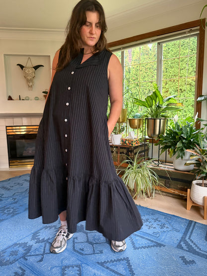 Valentina Dress - Black Stripe