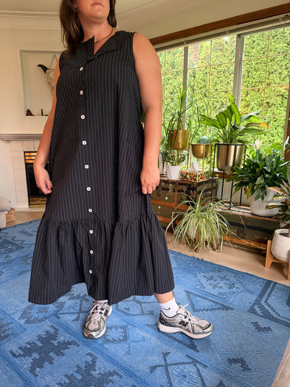 Valentina Dress - Black Stripe