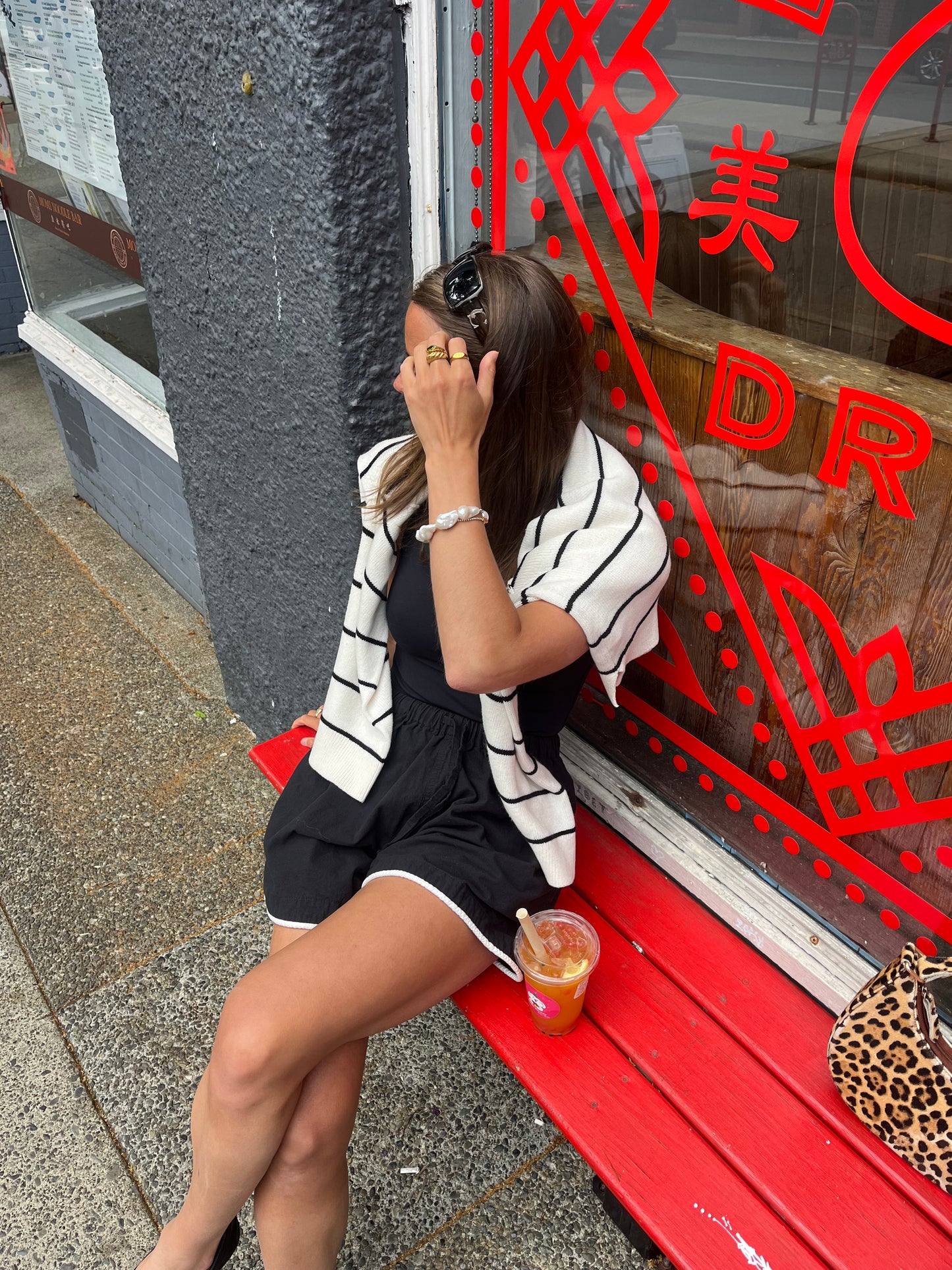 Ellis Shorts -Black with White Piping
