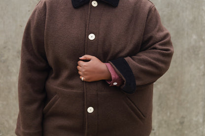 The Hearth Coat - Espresso and Black