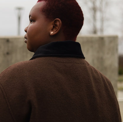 The Hearth Coat - Espresso and Black