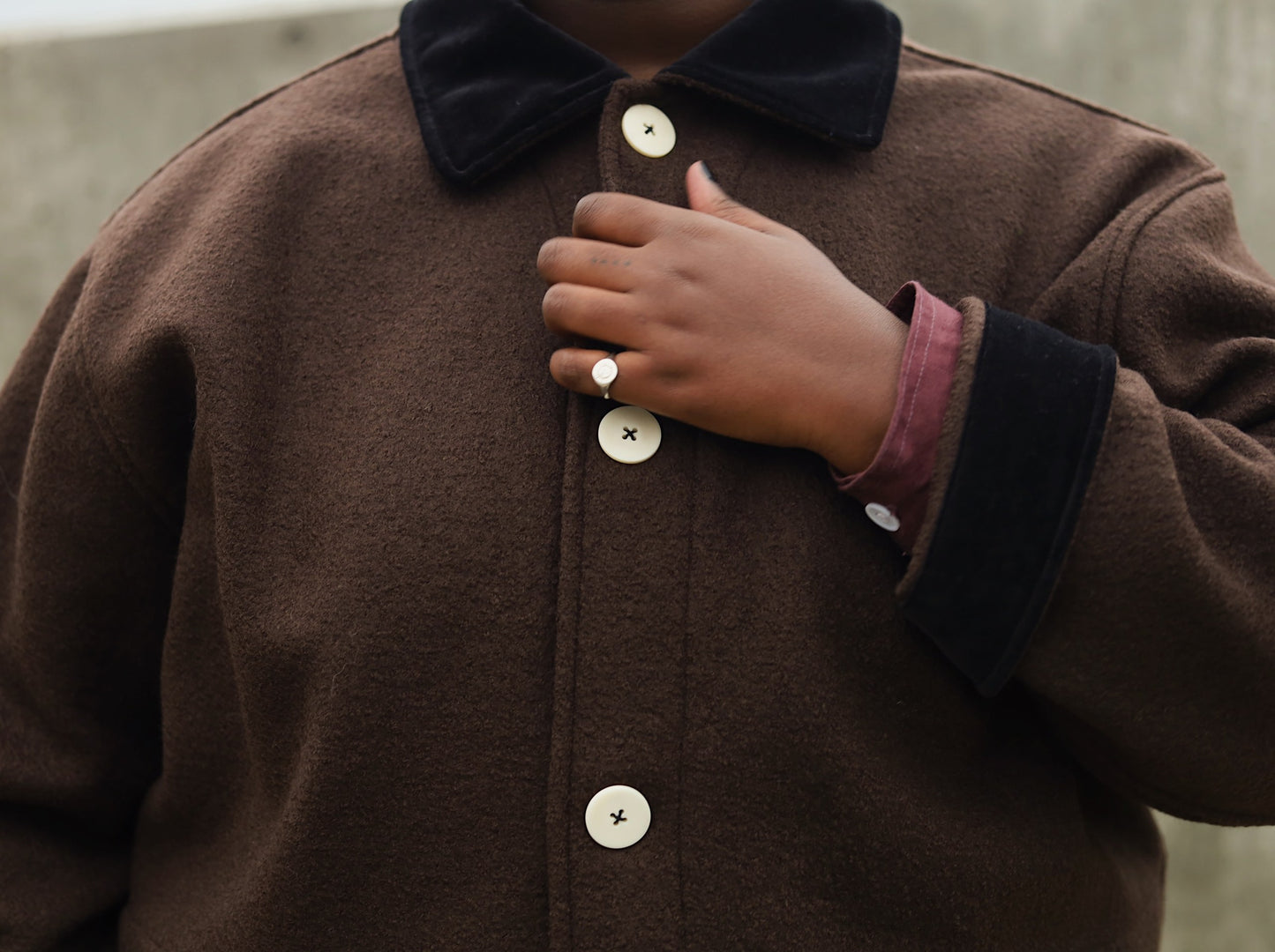 The Hearth Coat - Espresso and Black