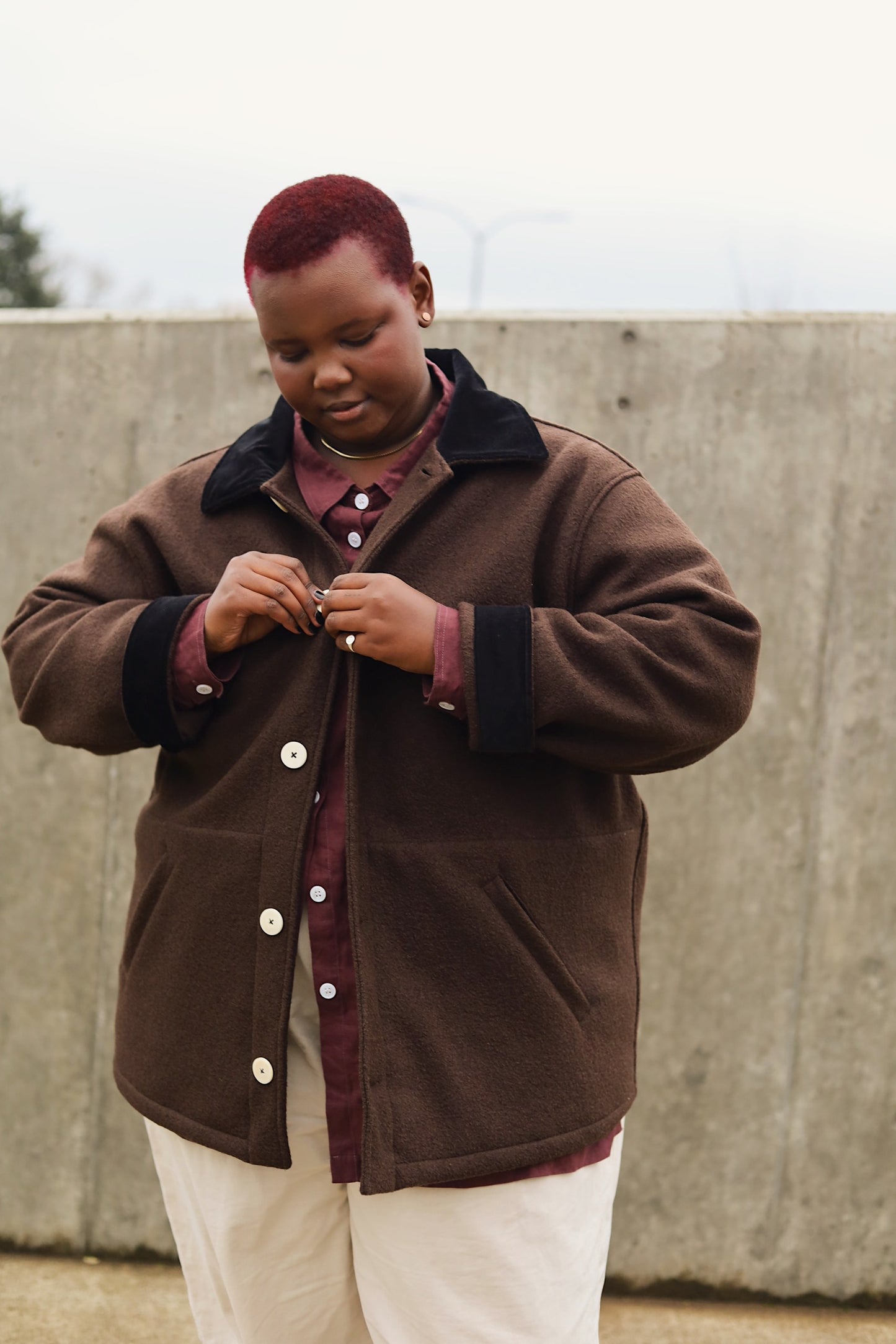 The Hearth Coat - Espresso and Black