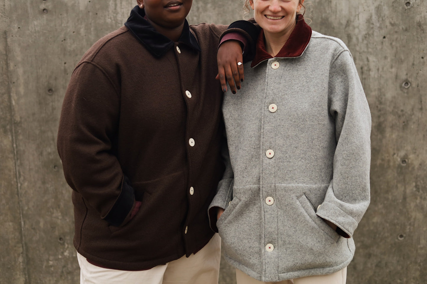 The Hearth Coat - Espresso and Black