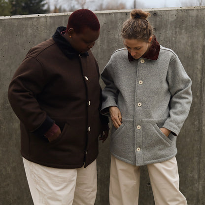 The Hearth Coat - Espresso and Black