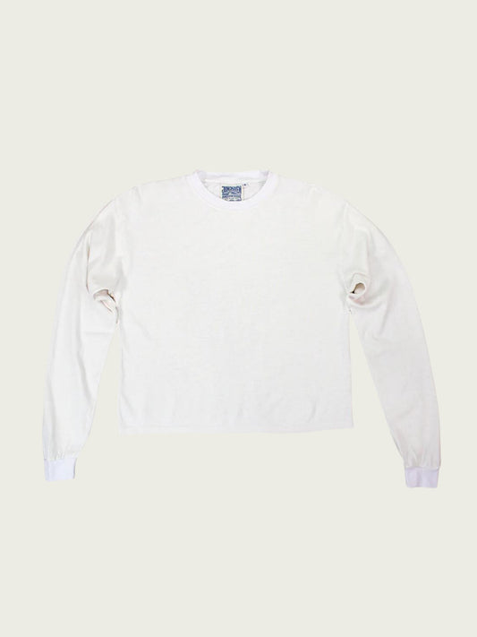 Jungmaven Cropped Long Sleeve Tee - Washed White