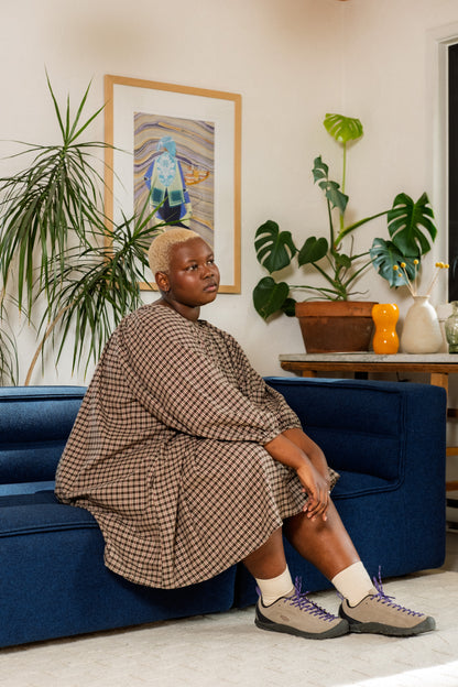 Mini Olive Dress - Cream Plaid