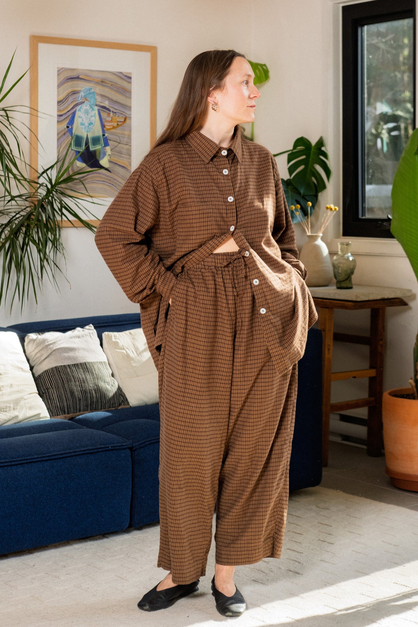 August Pants - Brown Plaid