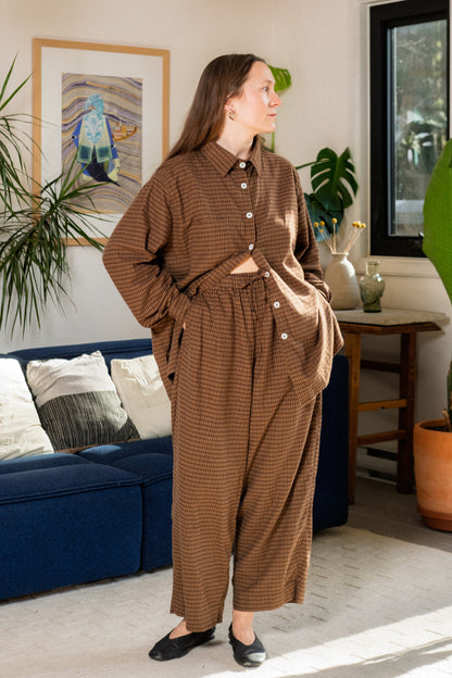 August Pants - Brown Plaid