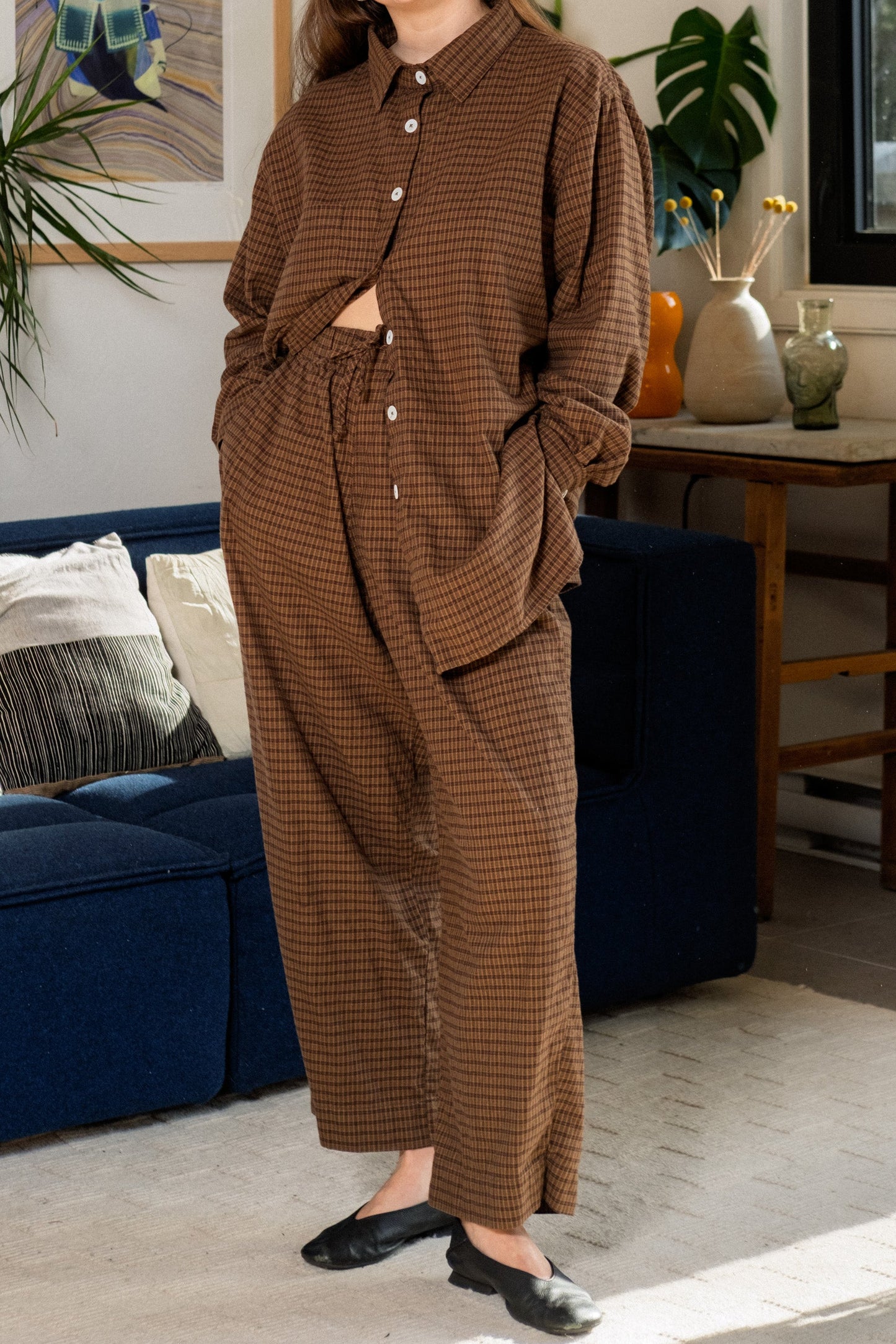 August Pants - Brown Plaid