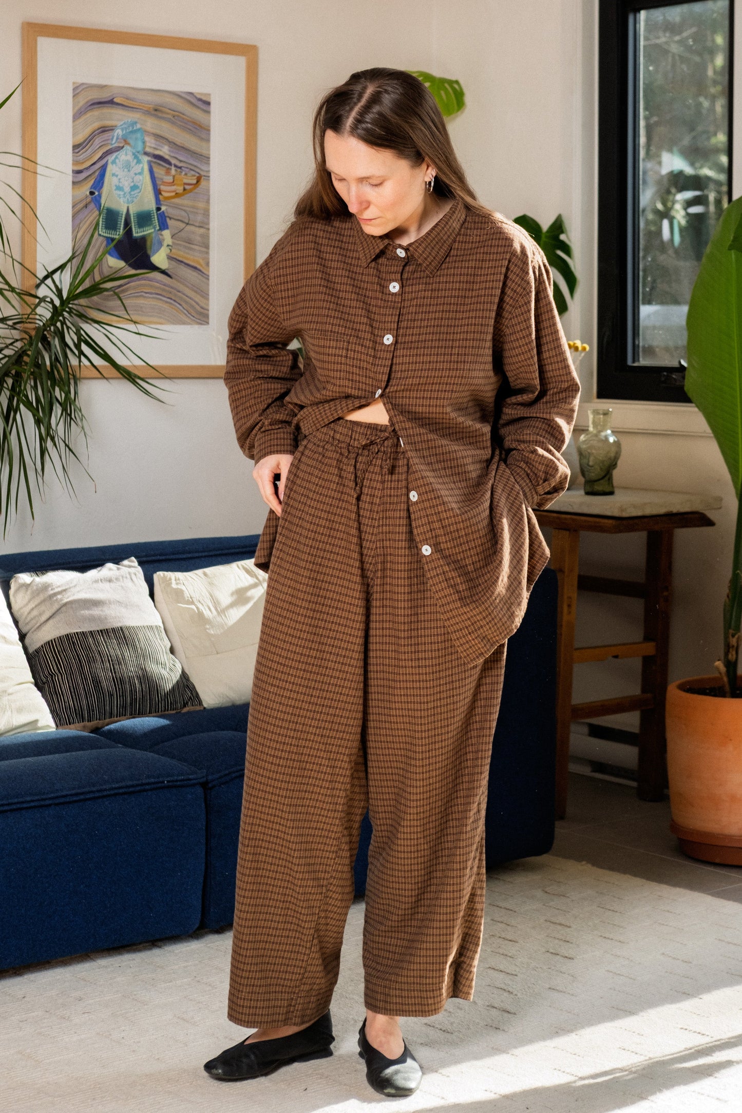 August Pants - Brown Plaid