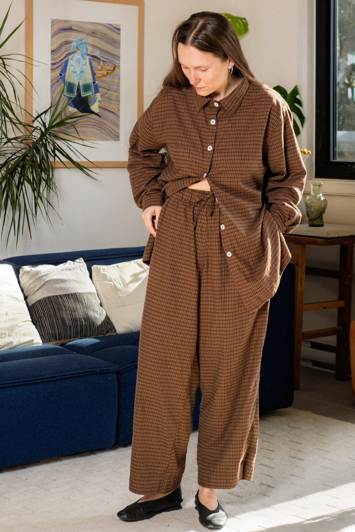 Lloyd Top - Brown Plaid