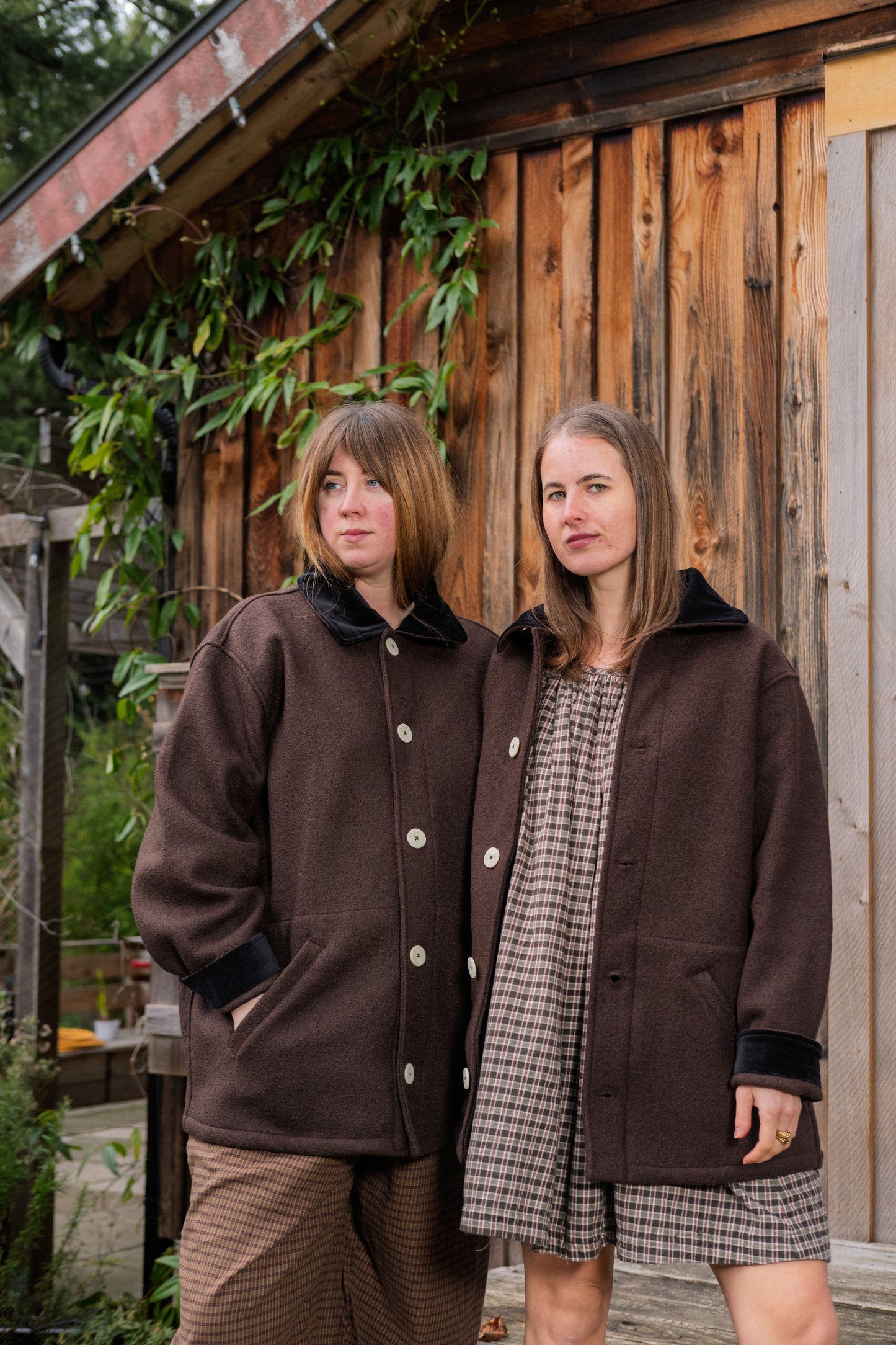 The Hearth Coat - Espresso and Black