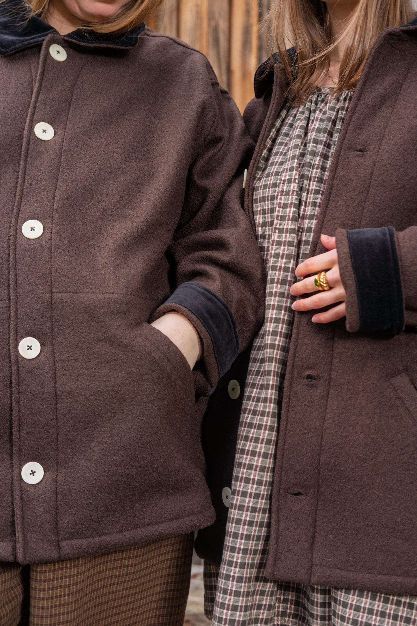 The Hearth Coat - Espresso and Black