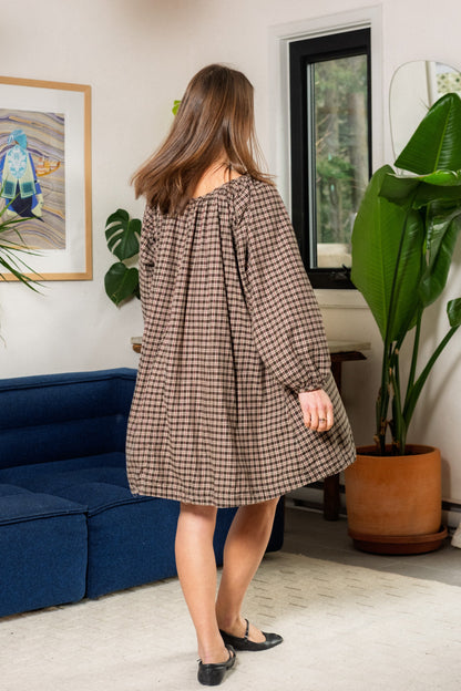 Mini Olive Dress - Cream Plaid