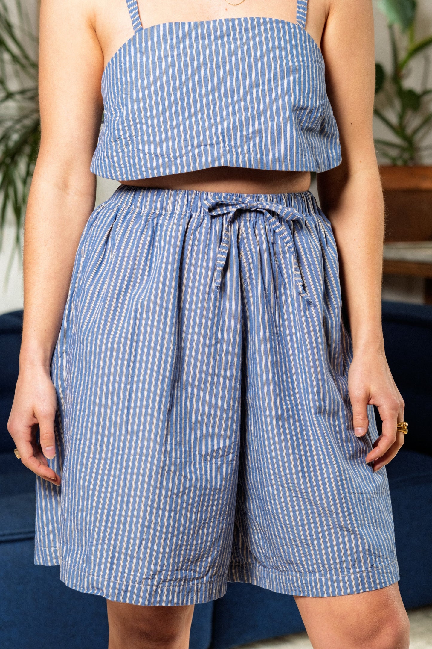 June Shorts - Blue Stripe
