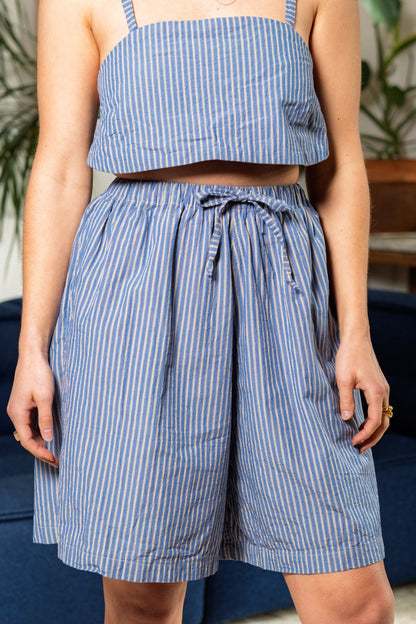 June Shorts - Blue Stripe