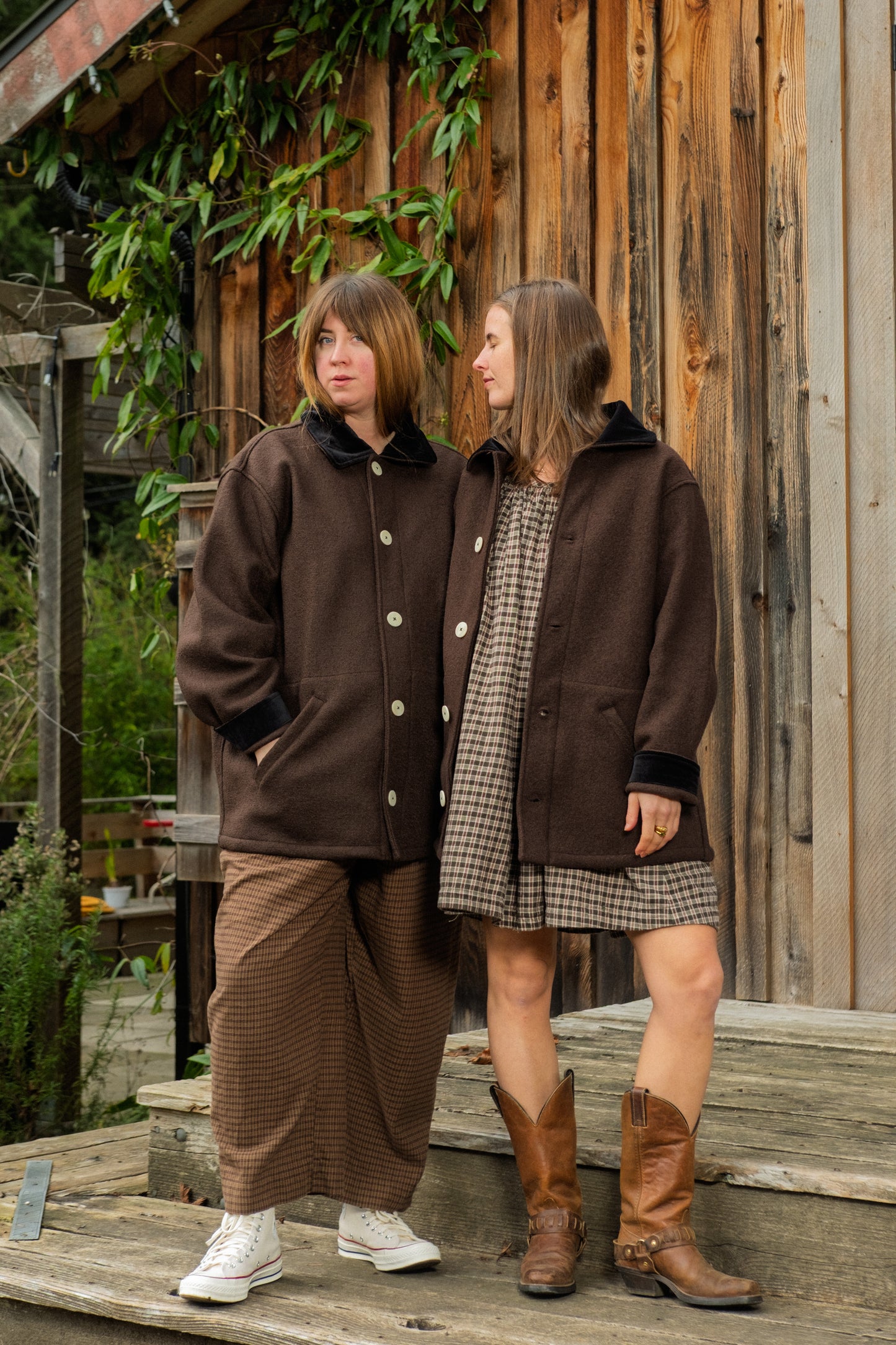 The Hearth Coat - Espresso and Black