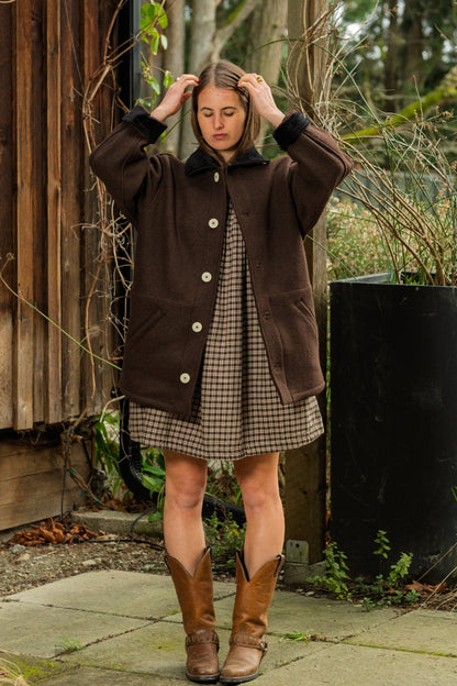 Mini Olive Dress - Cream Plaid