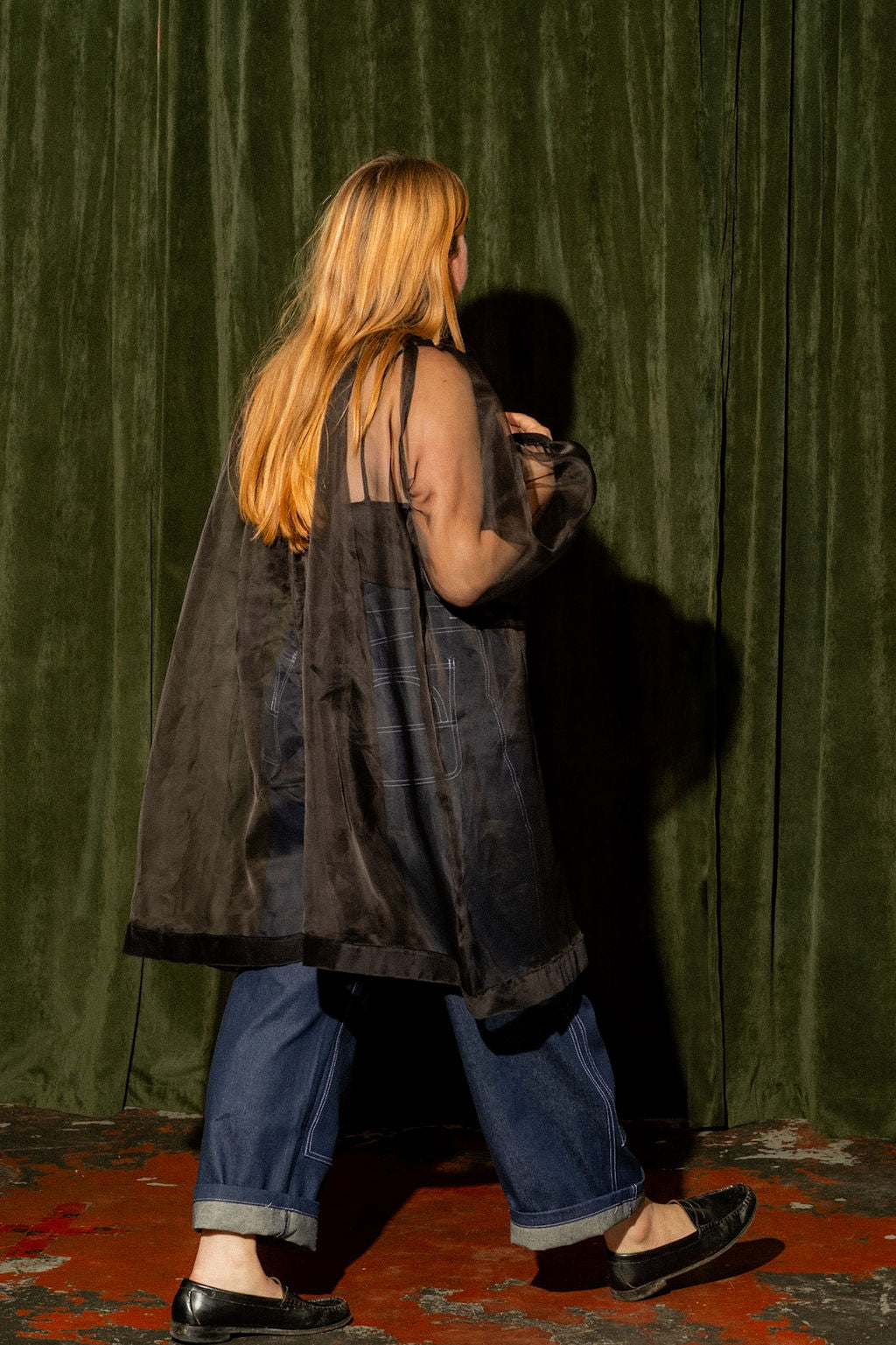 Mini Olive Dress - Black Silk and Velvet