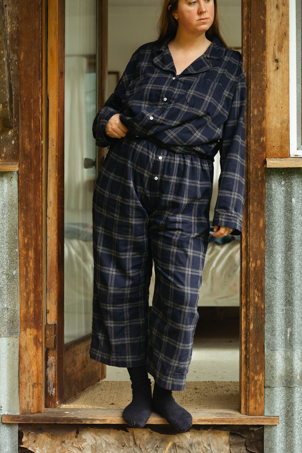 Winter PJs - Blue Plaid Flannel