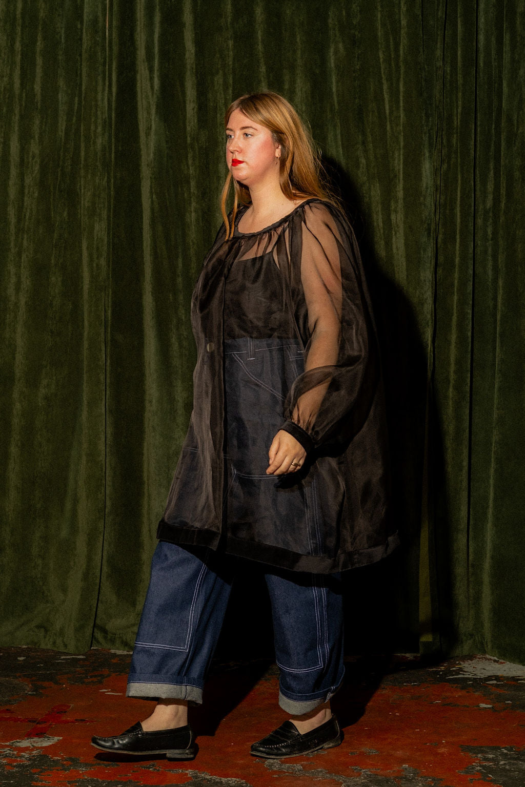 Mini Olive Dress - Black Silk and Velvet