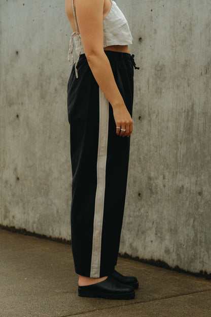 Jules Pant - Black with White Stripe
