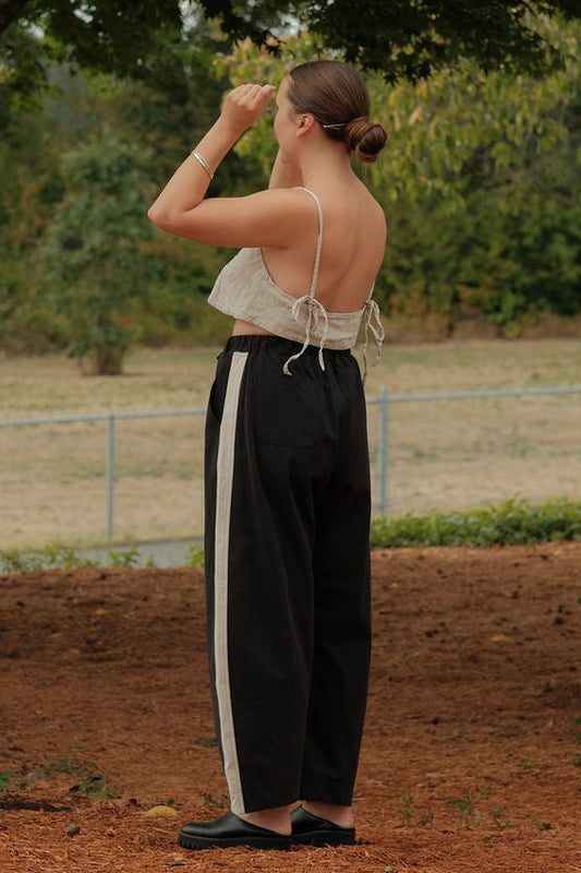 Jules Pant - Black with White Stripe