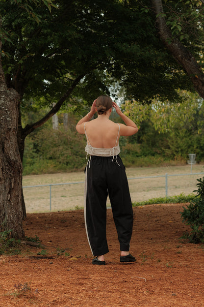 Jules Pant - Black with White Stripe