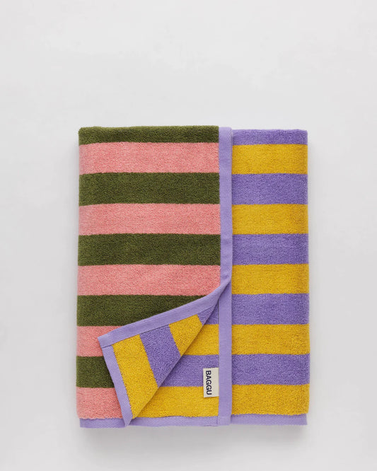 Baggu Bath Towel - Sunset Quilt Stripe