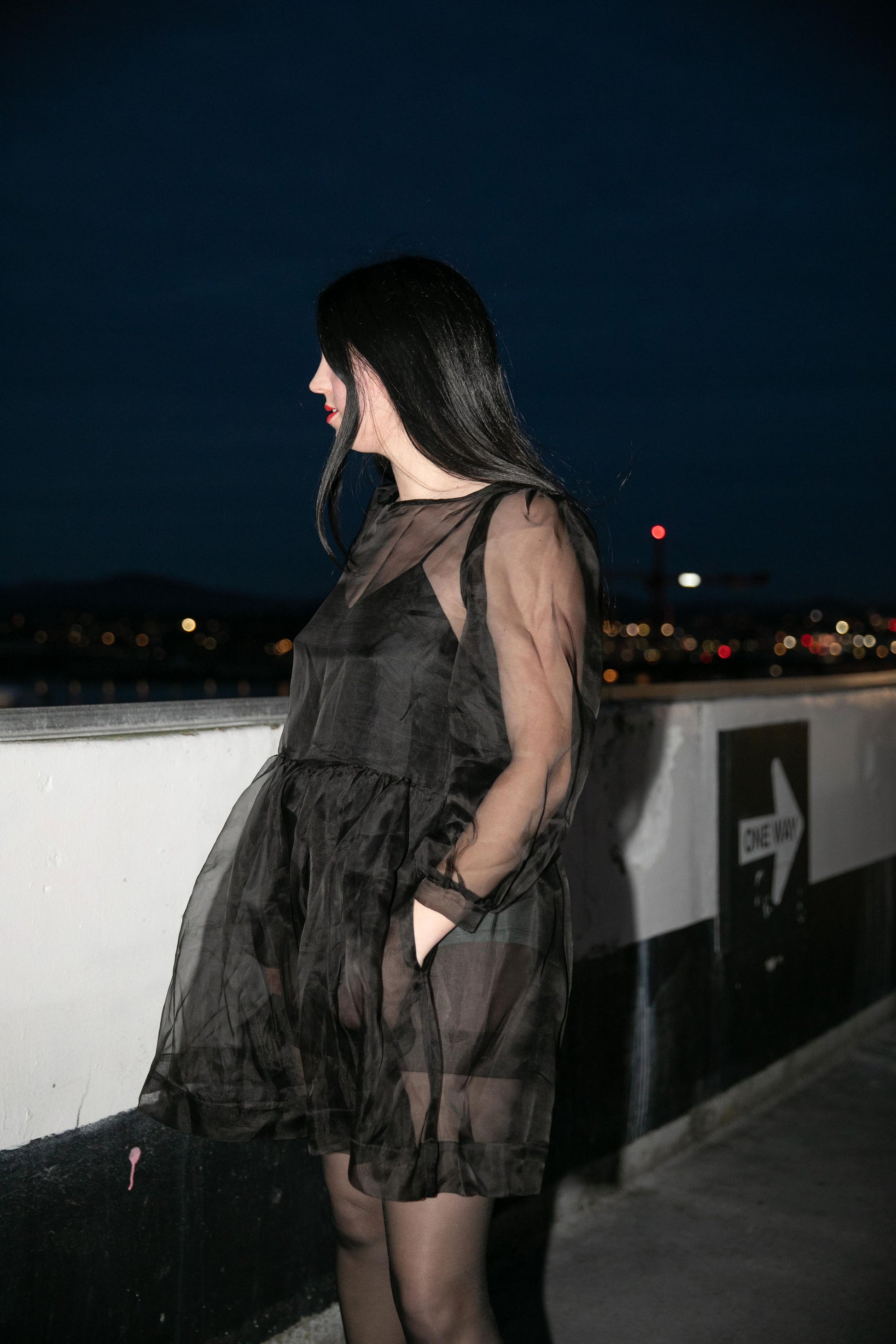 Silk Organza Mini Gloria Dress | Black - Seek Shelter